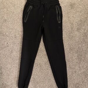 Kids Black Jogger Pants - Athletic Fleece Tapered Sweatpants